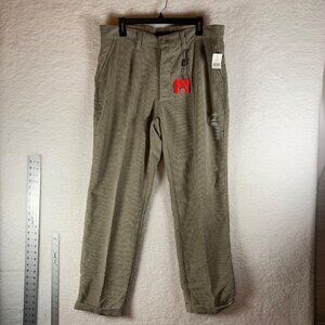 Linea Uomo Men's Single‎ Pleat Gray Corduroy Pants 100% Polyester 36x32 NWT 8989